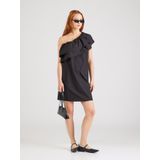 OBJECT - OBJMIRA - Jurk - Zwart - Mouwloos - Katoen - Volant Detail