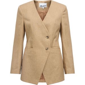 Object - Objbea Re Blazer - Tannin/Black Melange - Dames Blazer