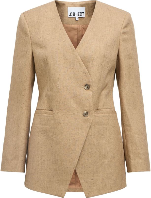 Object - Objbea Re Blazer - Tannin/Black Melange - Dames Blazer