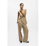 Object - Objbea Lisa Wide Pants - Tannin/black Melange - Damesbroek