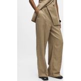 Object - Objbea Lisa Wide Pants - Tannin/black Melange - Damesbroek