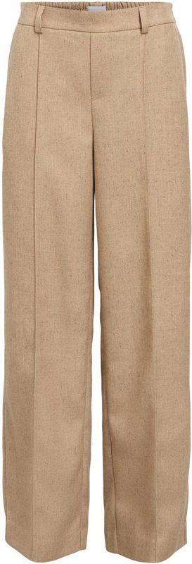 Object - Objbea Lisa Wide Pants - Tannin/black Melange - Damesbroek