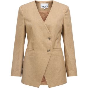 Object - Objbea Re Blazer - Tannin/Black Melange - Dames Blazer