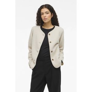 VILA - VIADA - Vest - Ecru - Rechtvallend Model - Lange Mouwen