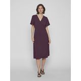 Vila - VILOVIE - Wikkeljurk - Fig - Midi Dress - Korte Mouwen