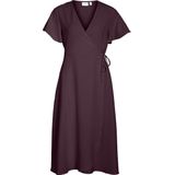 Vila - VILOVIE - Wikkeljurk - Fig - Midi Dress - Korte Mouwen