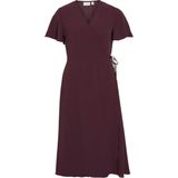 Vila - VILOVIE - Wikkeljurk - Fig - Midi Dress - Korte Mouwen