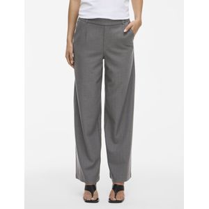 VILA - VIVarone - Broek - Grijs Gemêleerd - Wide Leg - High Waist
