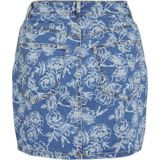 Vila - Plooirok - Blauw Dessin - Katoen/Elastaan
