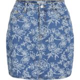 Vila - Plooirok - Blauw Dessin - Katoen/Elastaan