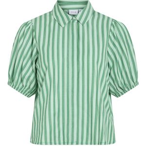VILA - VIASTANA - Blouse - Groen - 100% Katoen - Ballonmouwen