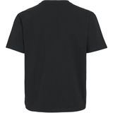 T-shirt - Zwart - Jersey - Ronde Hals - Kwartmouw