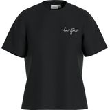 T-shirt - Zwart - Jersey - Ronde Hals - Kwartmouw