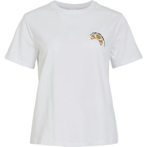 Vila - T-shirt - Helderwit - Katoen - Regular Fit
