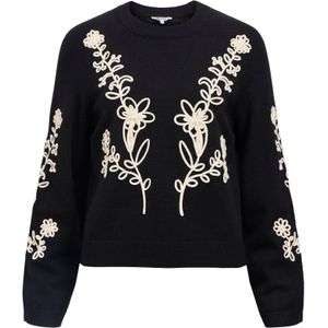 Object - Objlaney Rubin LS Pullover Noos - Zwarte Trui - Viscose