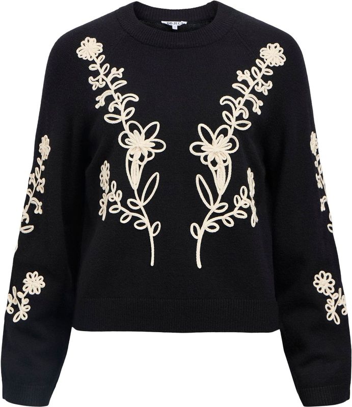 Object - Objlaney Rubin LS Pullover Noos - Zwarte Trui - Viscose
