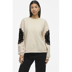 VILA - VIHeika - Sweatshirt - Ecru/Zwart - Oversized