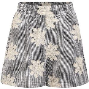 Object - Korte Broek - Zwart-Wit - 100% Polyester - Regular Fit