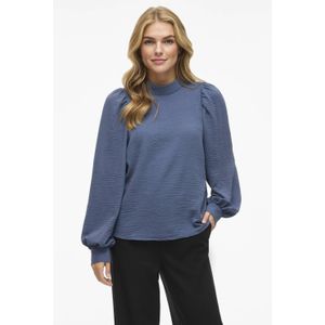 VILA - VIPALLAS - Top - Lange Ballonmouwen - Opstaande Kraag - 100% Polyester