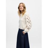 Object - Objyuki L/S Re Knit Pullover - Creme - Dames