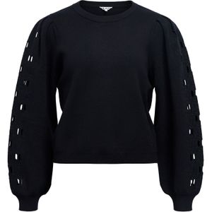 Object - Objyuki L/S Re Knit Pullover - Zwart - Dames Vest