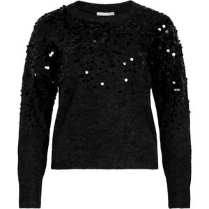 Vila - Siquin Glitter - Trui - Zwart - Dames