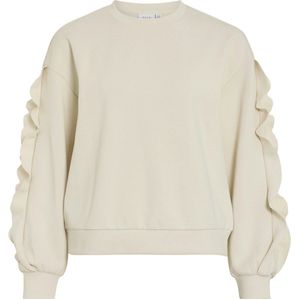 Vila - Vimentina Flounce O-neck Top - Trui - Birch - Dames