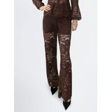 VILA - VIMAYE - Broek - Donkerbruin - High Waist - Gerecycled Materiaal