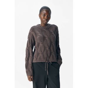 OBJECT - Gebreide Trui - Bruin - Met Kabels