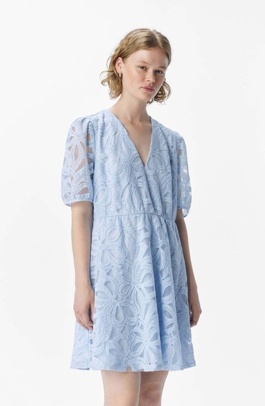 OBJECT - ROSE - Cocktailjurk - Pastelblauw - Korte Lengte - V-hals