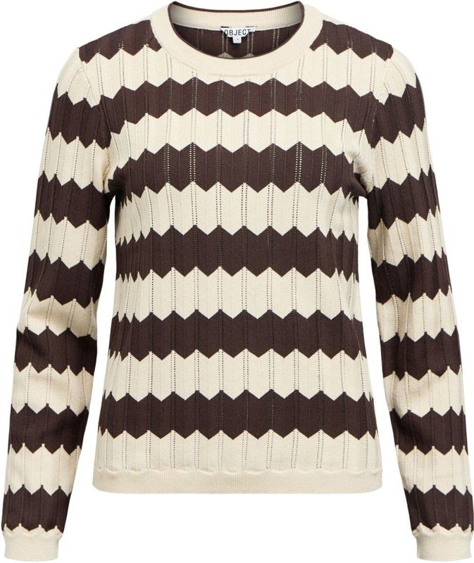 OBJECT - OBJebba - Gebreide Trui - Beige / Bruin
