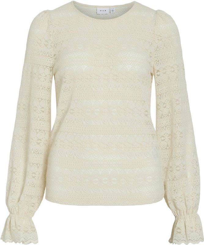 Vila - Vichikka Lace Top - T-shirt - Birch - Dames