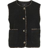VILA teddy gilet zwart