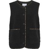 VILA teddy gilet zwart