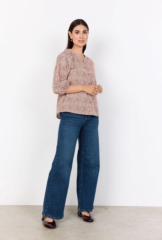 Soyaconcept - SC-SAIMA 2 - Blouse - Rood - 100% Biologisch Katoen - Driekwartmouwen