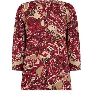 Soyaconcept - SC-FELICITY AOP 517 - Blouse - Rood Combi - V-hals - 3/4-mouwen