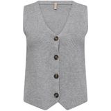 Soyaconcept - Gilet - Grijs Melange - Mouwloos - Knoopsluiting