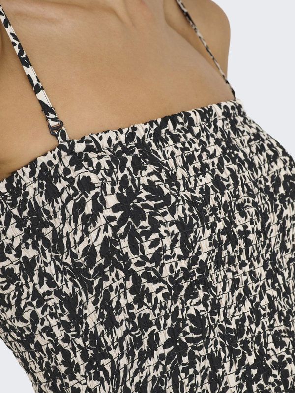 Onlzelina - Midi-jurk - Off-shoulder - Mouwloos - Gesmokt Detail - Regular Fit