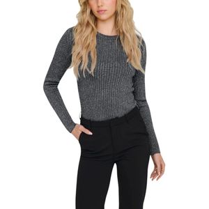 Jacqueline de Yong - Jdyplum Lurex O-neck Pullover - Total Eclipse/w. Silver - Dames