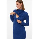 MAMALICIOUS - MLSUNIV - Gebreide Jurk - Blauw Gemêleerd - 3/4 Lengte - Slanke Pasvorm