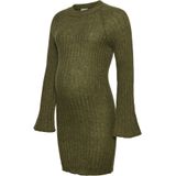 Mlulrikka - Zwangerschapsjurk - Gebreide Jurk - Hoge Hals - Lange Mouwen - Kort