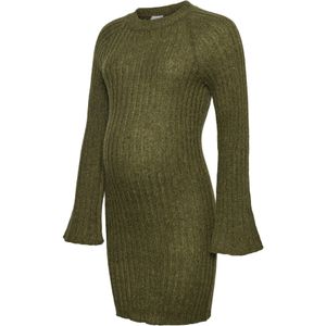 Mlulrikka - Zwangerschapsjurk - Gebreide Jurk - Hoge Hals - Lange Mouwen - Kort