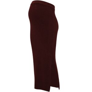 Midi-rok - Gebreide Rok - High Waist - Enkel Lengte - Elastische Tailleband