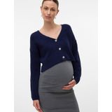 MAMALICIOUS - MLSVALA LIA - Gebreid Vest - Blauw - Aansluitende Pasvorm