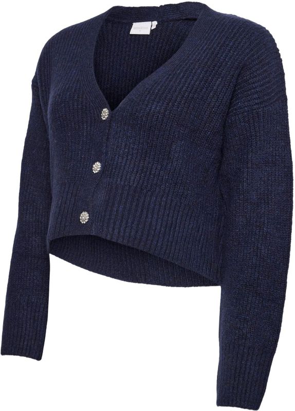 MAMALICIOUS - MLSVALA LIA - Gebreid Vest - Blauw - Aansluitende Pasvorm