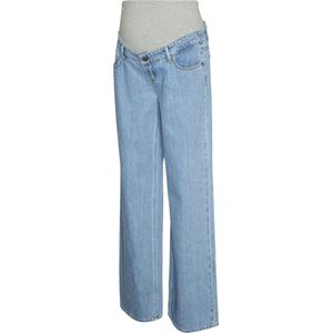 Zwangerschapsjeans - Wijde Pijpen - Blauw - Katoen - Elastische Band