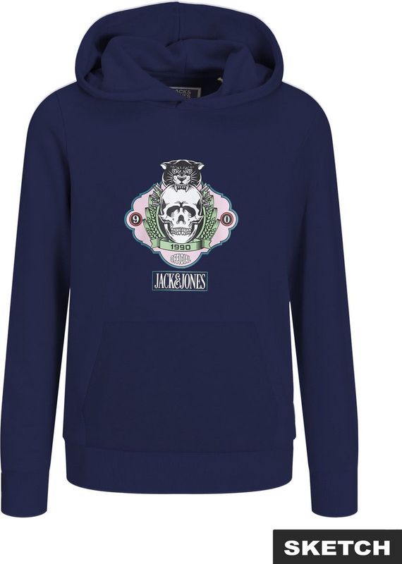 Jack and Jones Junior - Hoodie - Blauw - Sweatstof - Lange Mouwen