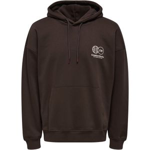 ONLY & SONS - ONSGALLERY - Hoodie - Bruin - Capuchon - Lange Mouwen