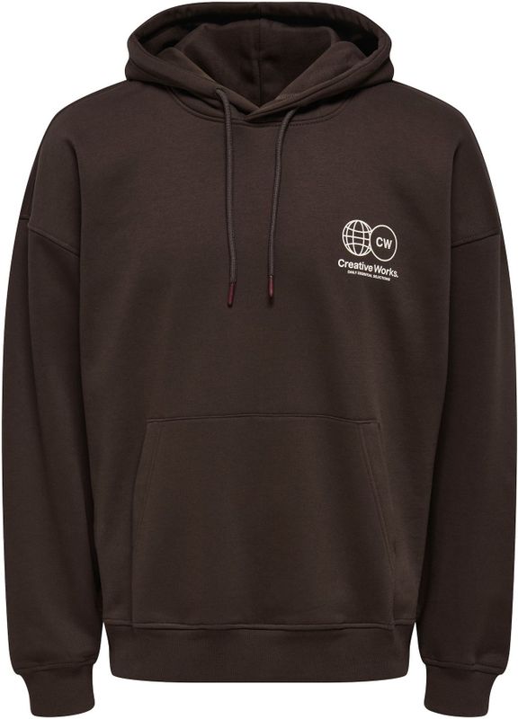 ONLY & SONS - ONSGALLERY - Hoodie - Bruin - Capuchon - Lange Mouwen