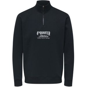 Only & Sons - Onsceres Printet Reg Half Zip - Trui - Zwart